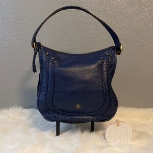 OrYANY  Madelyn‎ Blue Leather Braided Hobo Purse